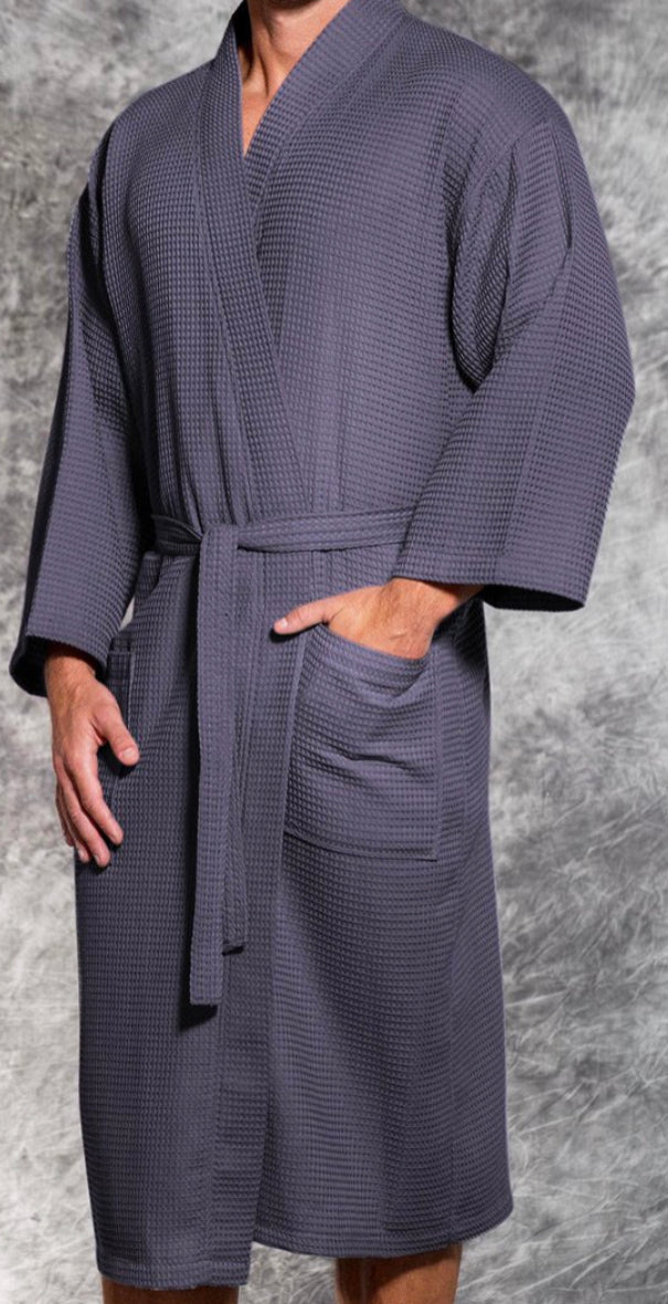Waffle Spa Bath Kimono Long Robe