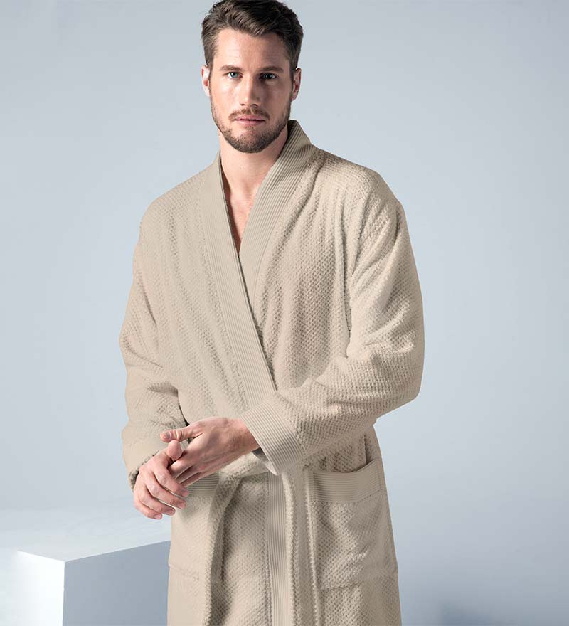 Men's Terry Cloth Kimono Robe - Clearance-0