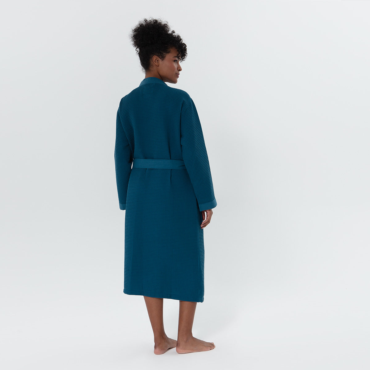 Women’s Lightweight Kimono Waffle Spa Robe-6