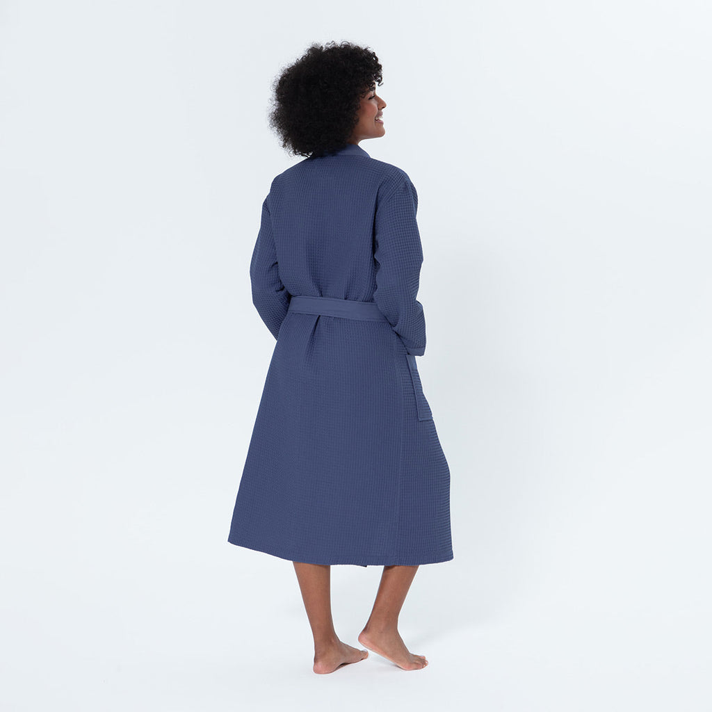 Women’s Lightweight Kimono Waffle Spa Robe-5