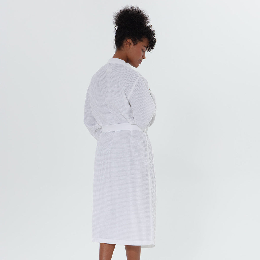 Women’s Lightweight Kimono Waffle Spa Robe-10